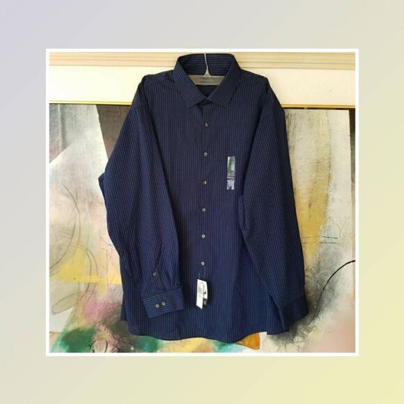 NWT VanHeusen slim fit, long sleeve button size 18 - Picture 1 of 10